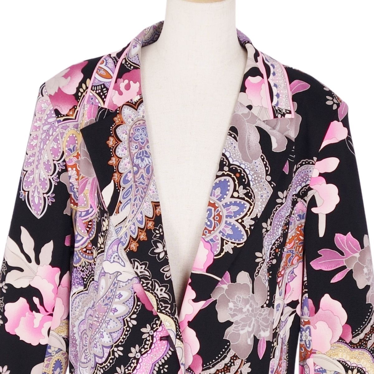 極美品 レオナール LEONARD FASHION ジャケット テーラード 花柄