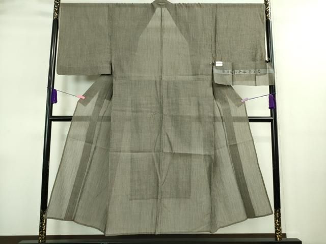 平和屋着物 上 夏物 男性 本場小千谷ちぢみ 麻 縞 江戸鼠色×白 吉新織物謹製 証紙付き DZAA9074kh5 WWW_OLIVIERBERNSTEIN_COM