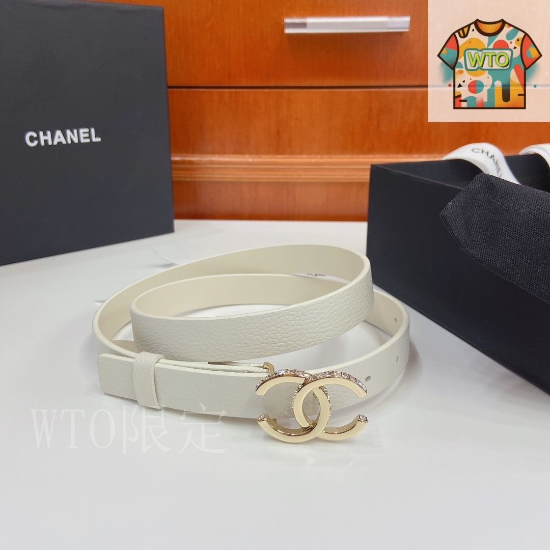 CHANEL ブラウンレザーベルト ベルト - カーフスキン、メタル & ラムスキン、ブラック