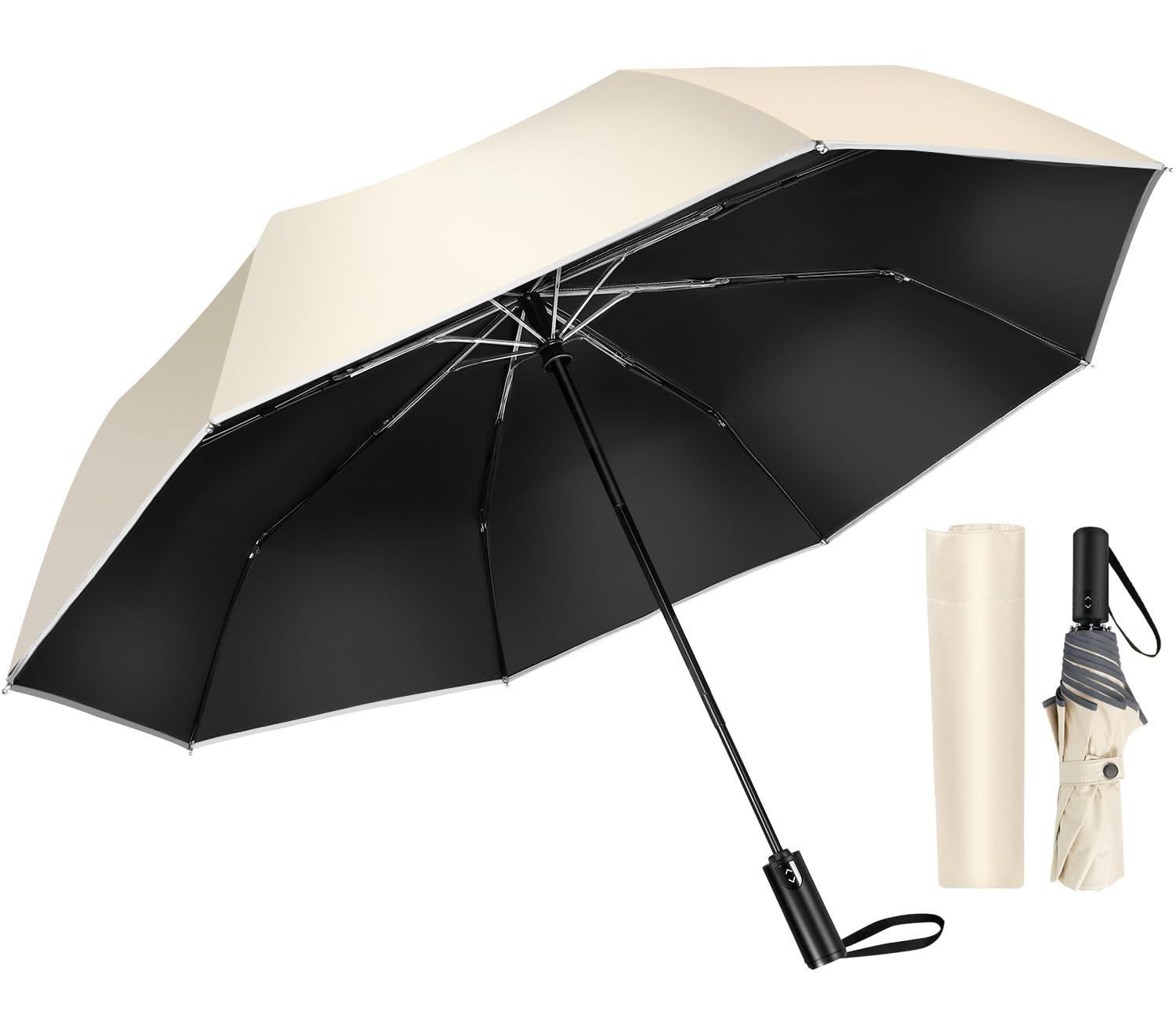 【人気商品】収納ポーチ付き レディース メンズ 折畳傘 おりたたみ 丈夫 台風対応 梅雨対策 折り畳み傘 日傘 軽量 uvカット 大きい 反射テープ 紫外線遮断 晴雨兼用】豪雨対応 8本骨 超撥水