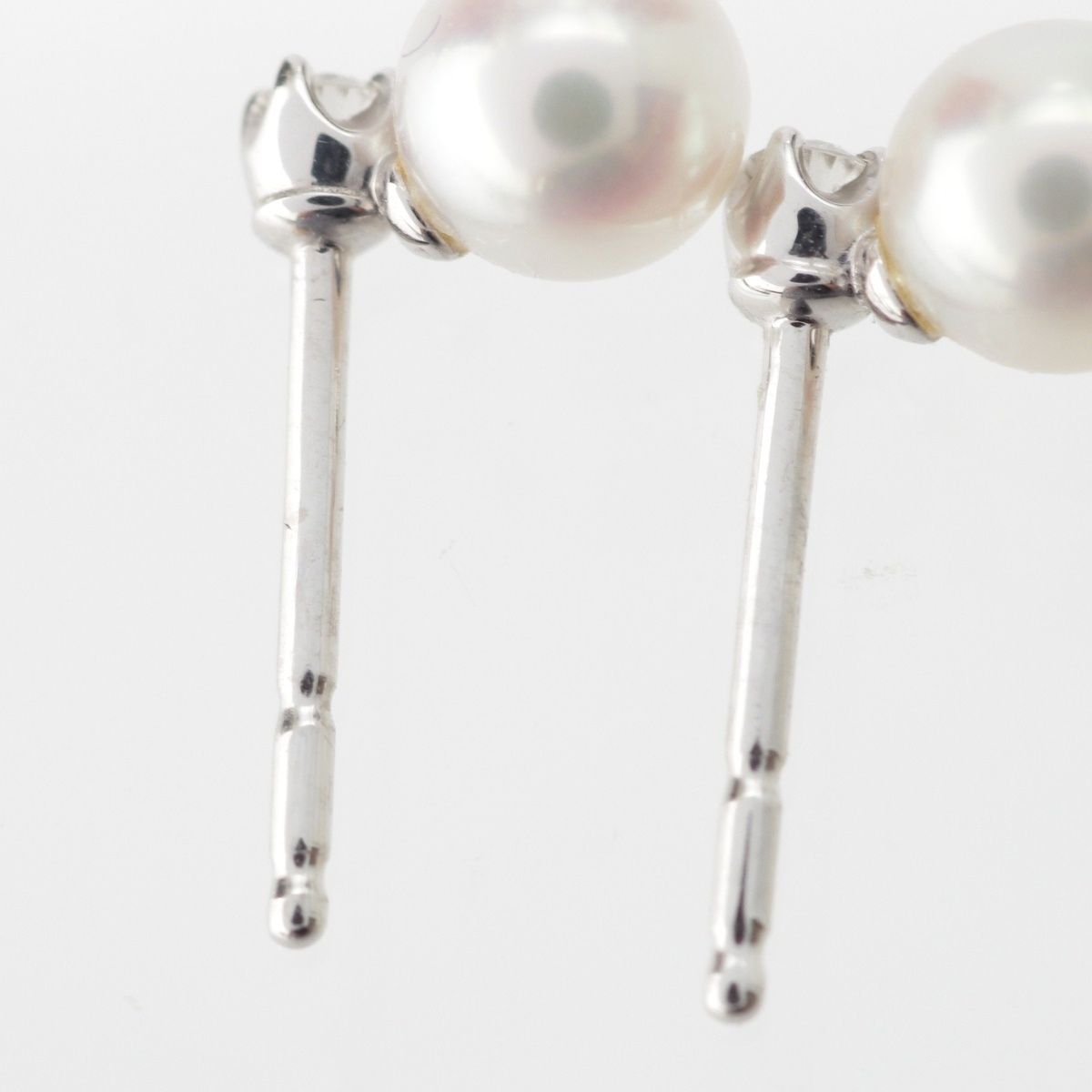 ミキモト K18WG パール ダイヤ 750 5.0㎜ ピアス ジュエリー K18 PE-1688PU ホワイト 1.5g WWW_OLIVIERBERNSTEIN_COM