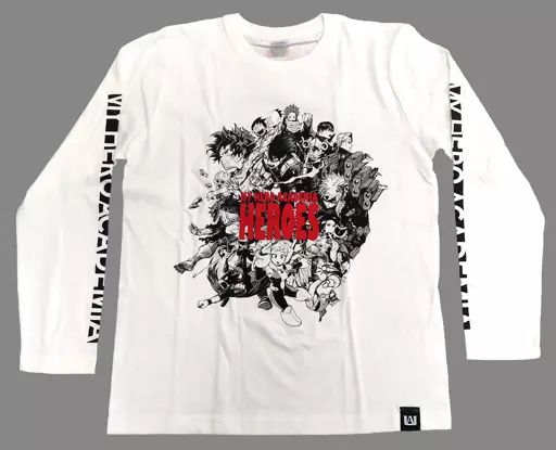 Tシャツ　Type-A HEROS ロングスリーブTシャツ ホワイト Lサイズ 「僕のヒーローアカデミア」 定期購読者限定 応募者全員サービス 中古】Tシャツ Type-A HEROS ロングスリーブTシャツ ホワイト L