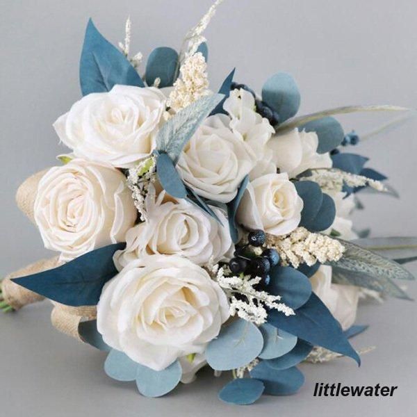 ブーケ　ブートニア 向日葵と薔薇のラウンドブーケ・ブトニア・花冠3点セット ビタミン