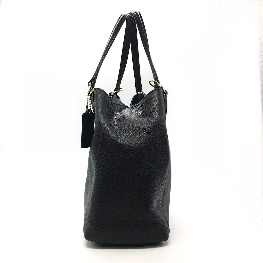 CG977 ファッション 【美品】COACH コーチ ブラック レザー トート
