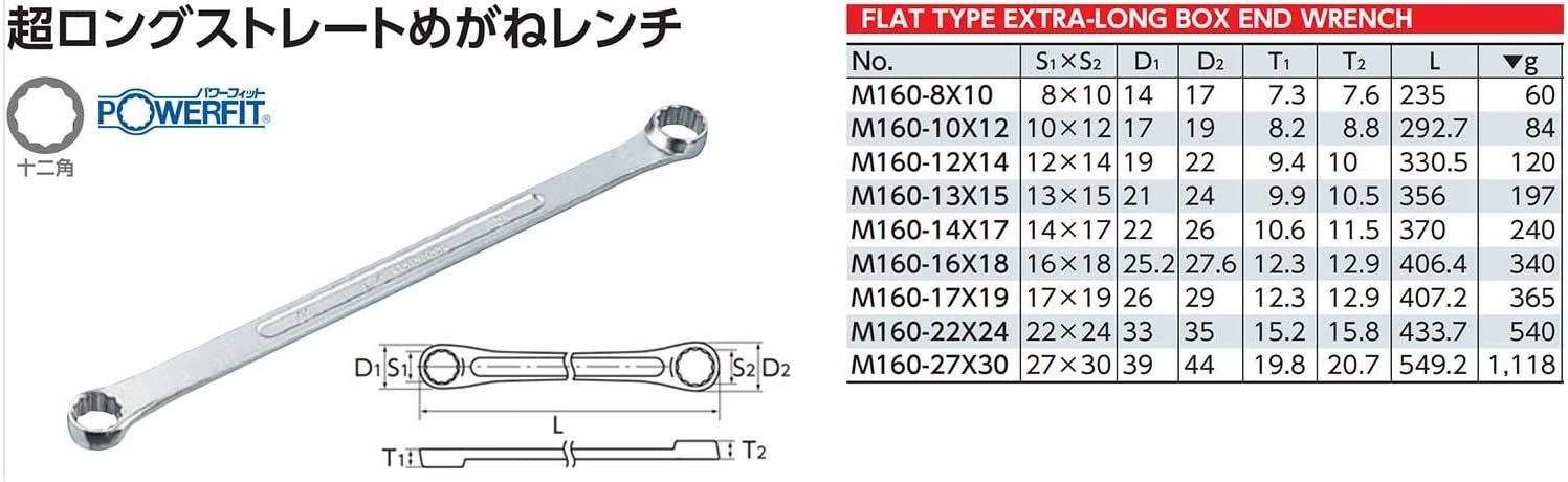 KTC 超ロングストレートめがねレンチ M160-27X30 - ドライバー、レンチ