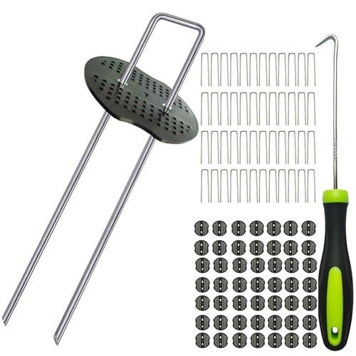 Uピン杭 黒丸付 防草シート 固定用 人工芝 おさえピン 200本セット 2