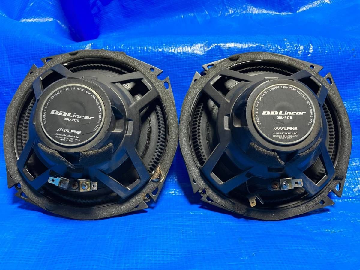 TA403　アルパイン　スピーカー　DDLinear　17㎝　DLX-F176　左右セット　カバー付き　クロスオーバーネットワーク２個付き　中古 TA403 アルパイン スピーカー DDLinear 17㎝ DLX-F176 左右セット