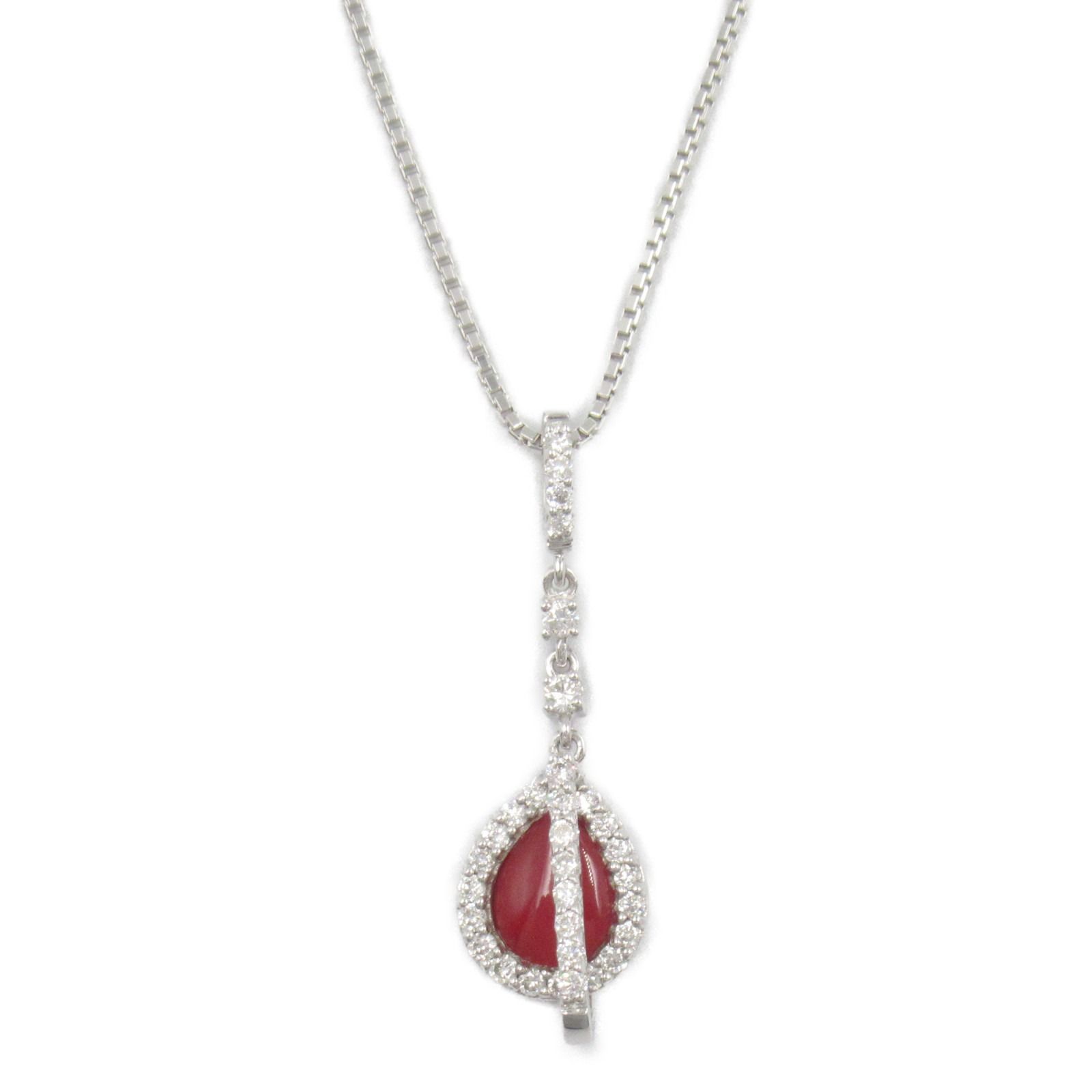 ジュエリー JEWELRY ネックレス サンゴ ダイヤモンド ネックレス ｻﾝｺﾞ  