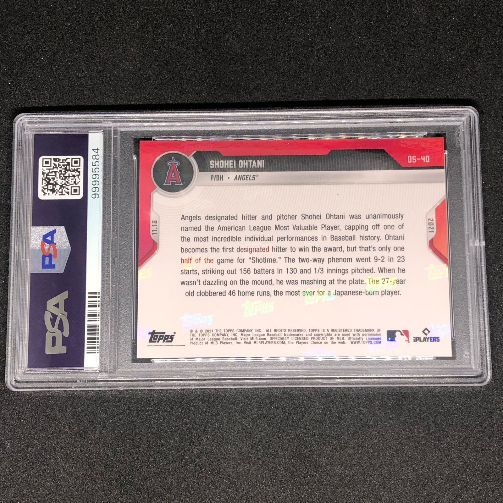 大谷翔平 / Shohei Ohtani TOPPS NOW トップス ナウ #OS40 MVP 【PSA10 
