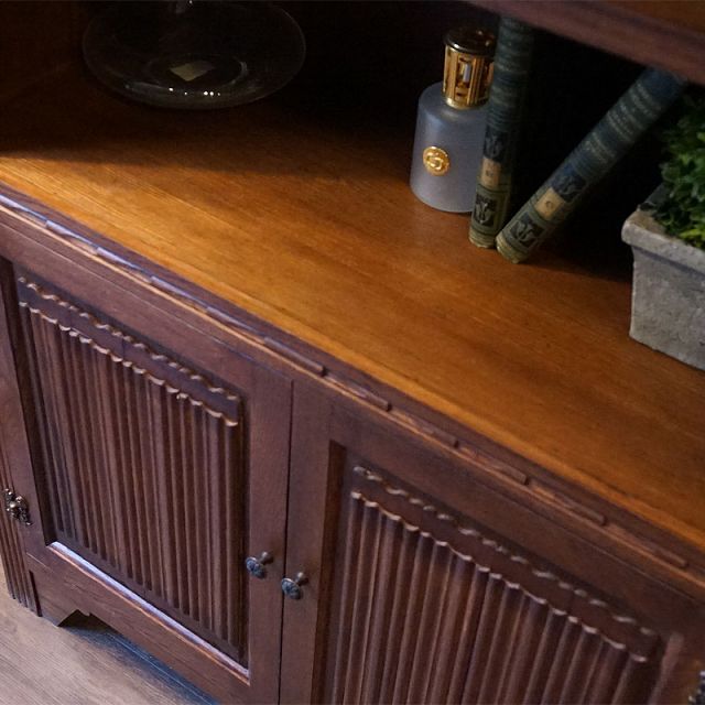 木製ブックシェルフ　アンティーク本棚　アメリカン・アンティーク　アンティーク家具 木製ブックシェルフ*絵本収納棚*アンティークブラウン×白80 本棚