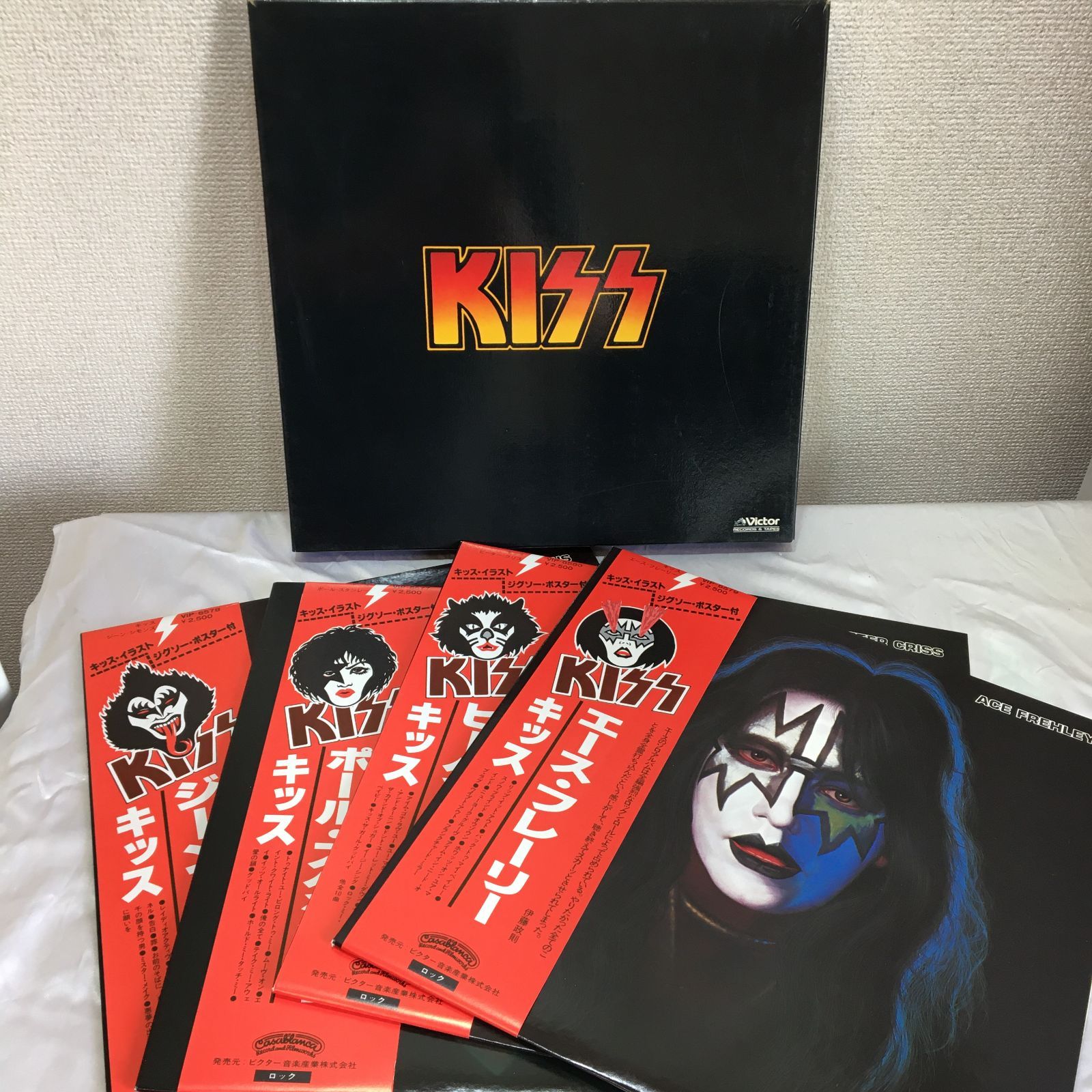 KISS ボックス箱付 4LP KISS ソロ 帯付LP ４枚 ジグゾーポスター付 レコード BOX キッス - メルカリ