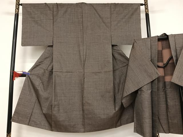 平和屋着物●男性 本場大島紬 アンサンブル 120亀甲 総詰 正絹 AAAV9070np