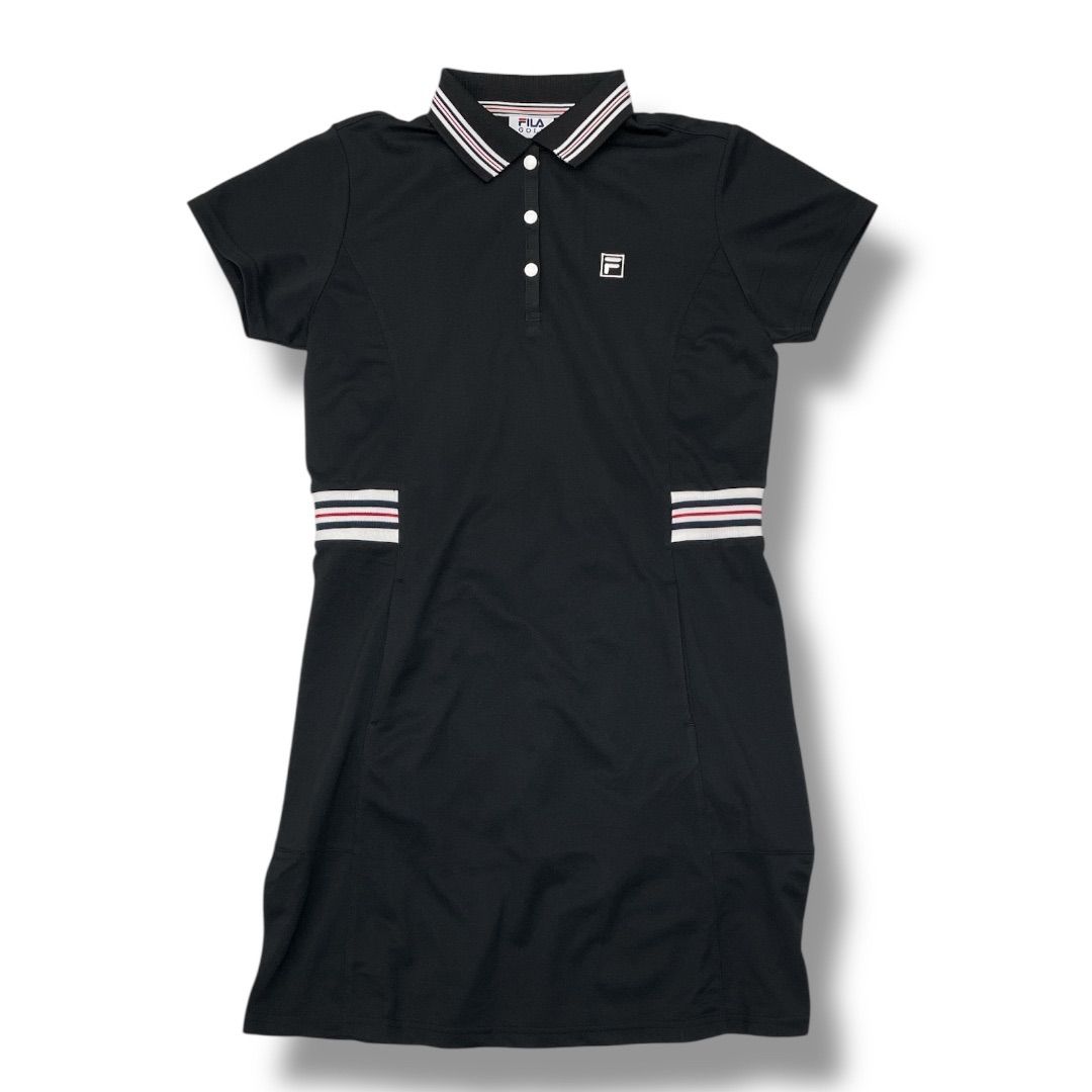 美品☆FILA ゴルフウェア 半袖 ワンピース　ボックスプリーツ　ネイビー　M 新品 未使用 タグ付き FILA GOLF フィラゴルフ ワンピース