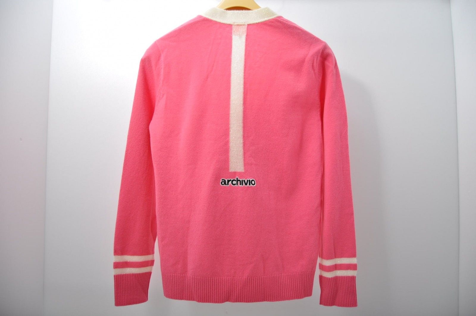 中古 レディース アルチビオ archivio カーディガン 36(S) ピンク×白