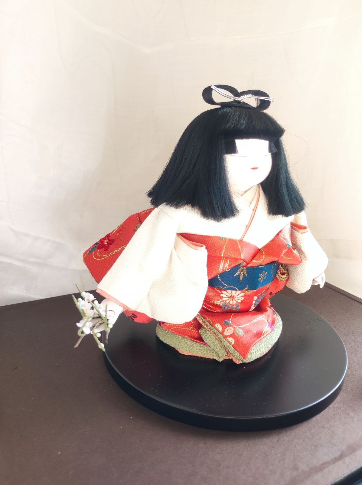 御所人形 雅 幸一光｜Gosho Doll Silk Kimono 桐 H≈21cm