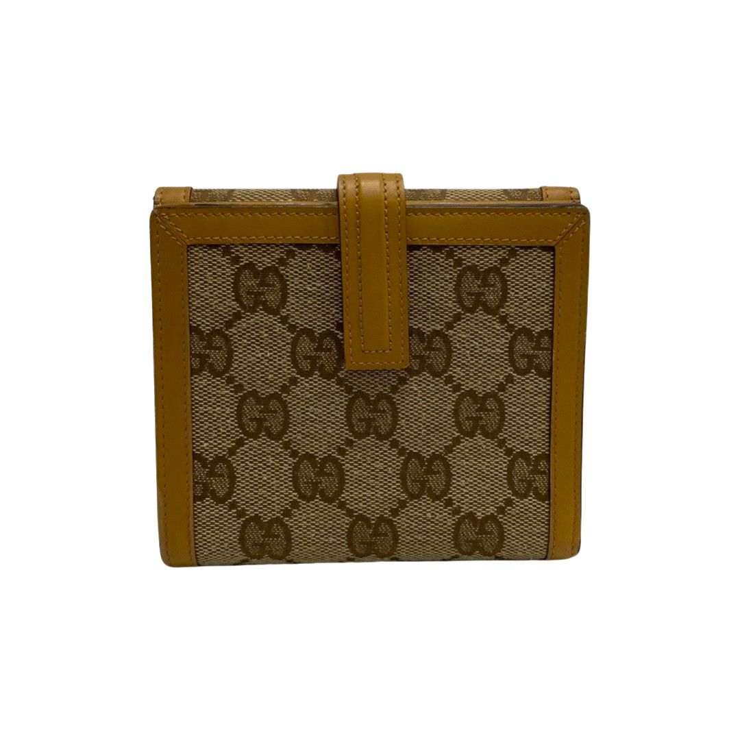 極 美品 希少品 GUCCI グッチ G ロゴ 柄 金具 レザー 本革 キャンバス