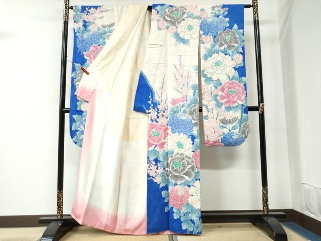 平和屋着物○訪問着 絞り 草花文 正絹 逸品 DAAV1167tw