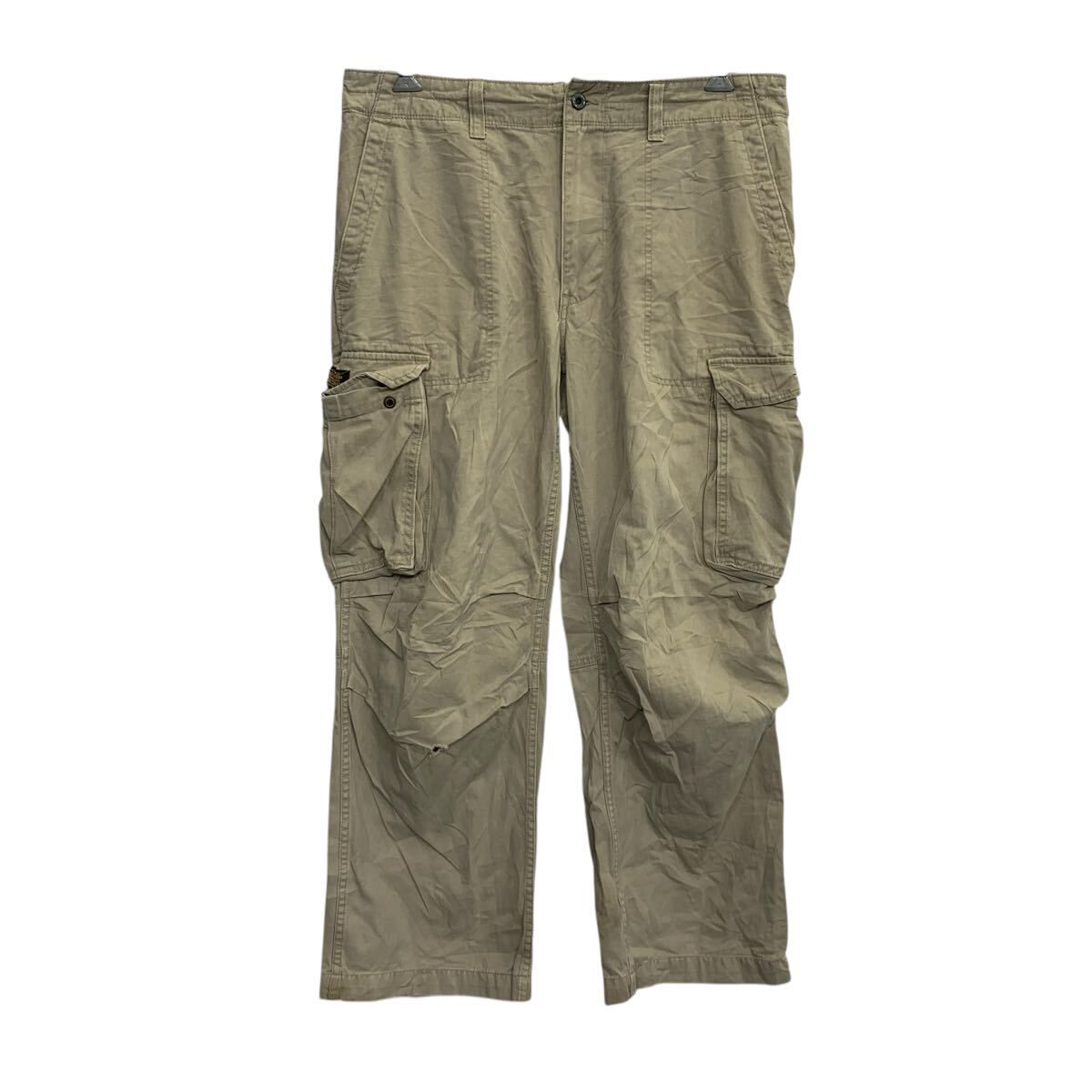 POLO JEANS ワークパンツ W36 ベージュ ポロジーンズ ジップアップ