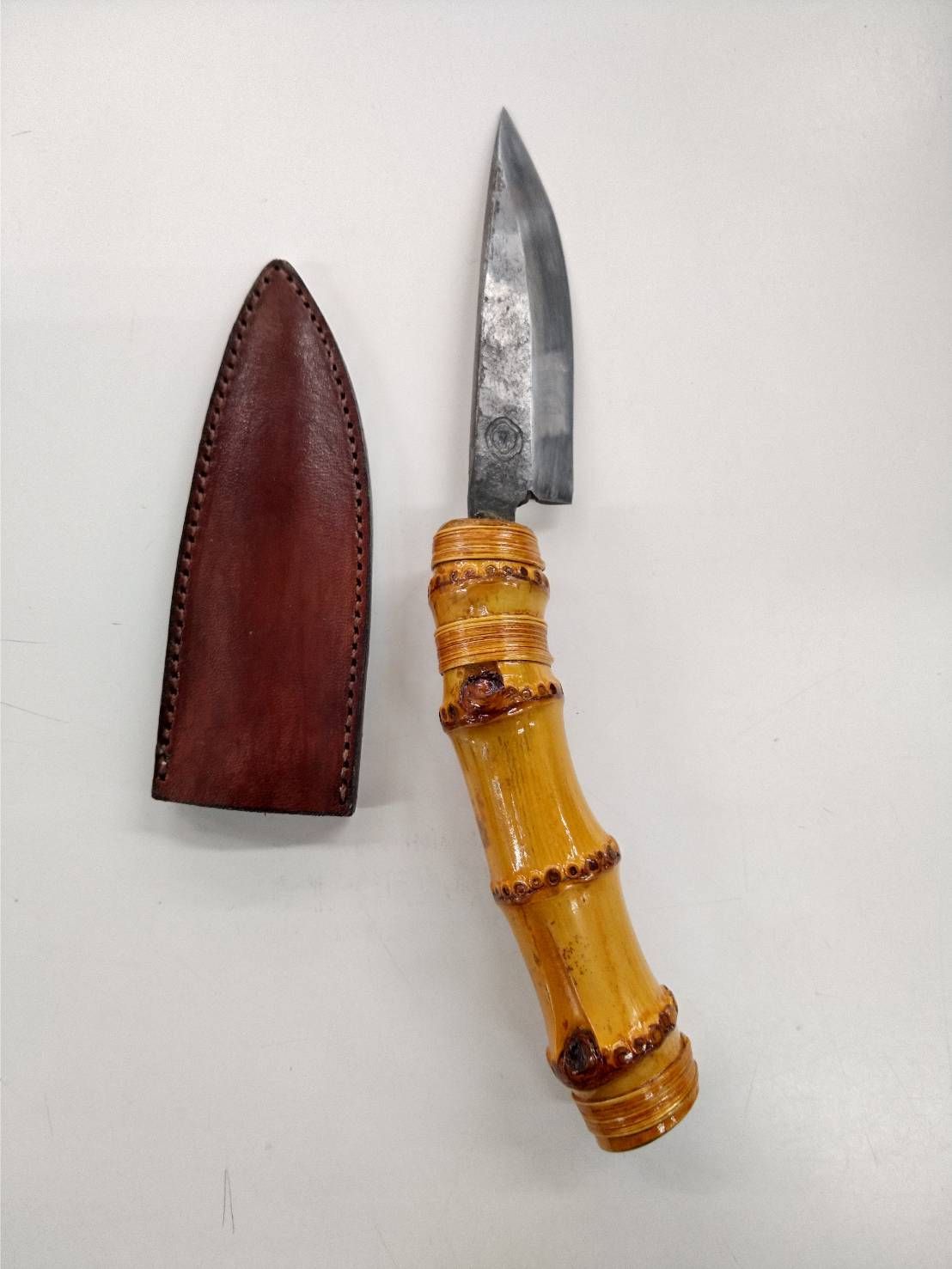 竹柄小型ナイフ バンブー 釣り 魚 血抜き 絞める 締める 捌く アウトドア キャンプ ０８
