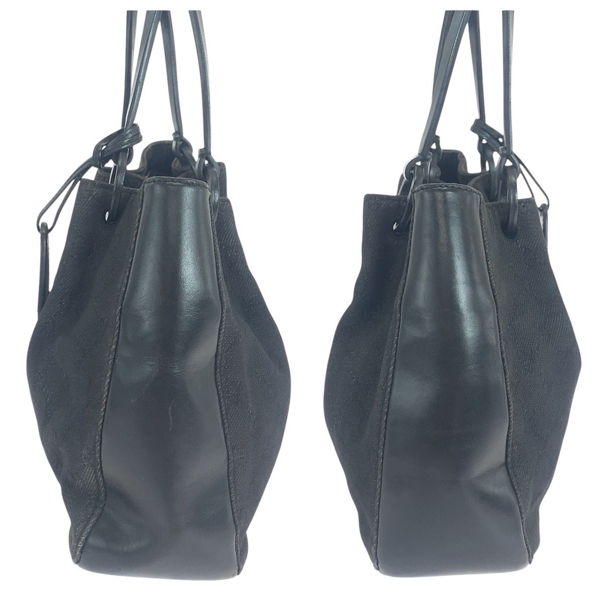 GUCCI グッチ ブラック 黒 GGキャンバス/レザー 101919 トートバッグ  