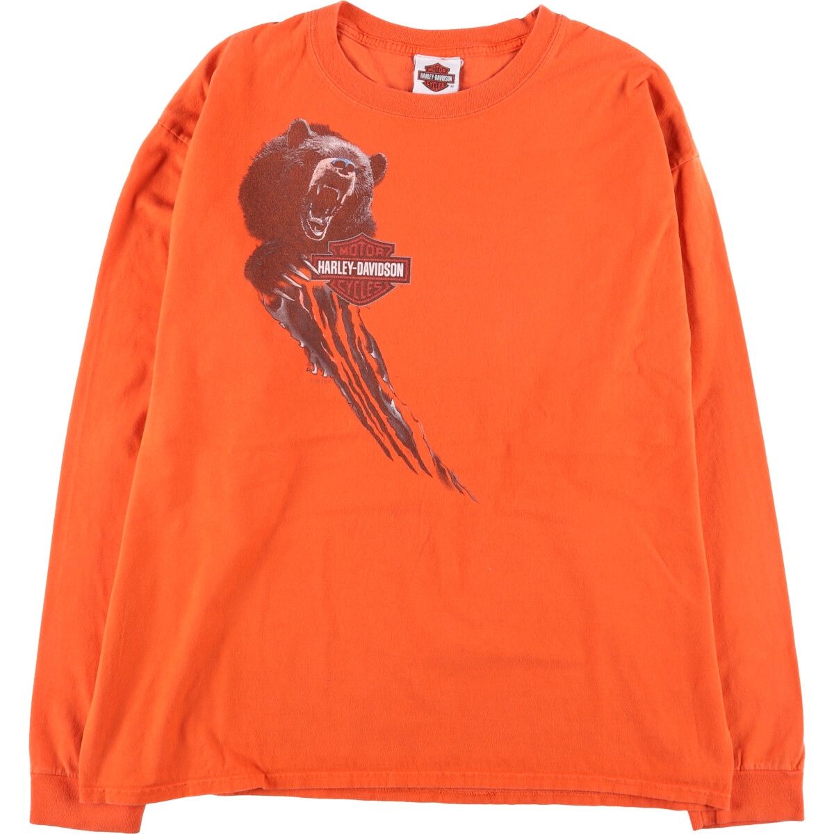 古着 ハーレーダビッドソン Harley-Davidson Hanes 熊柄 ロングTシャツ ロンT メンズXL相当|eaa540529