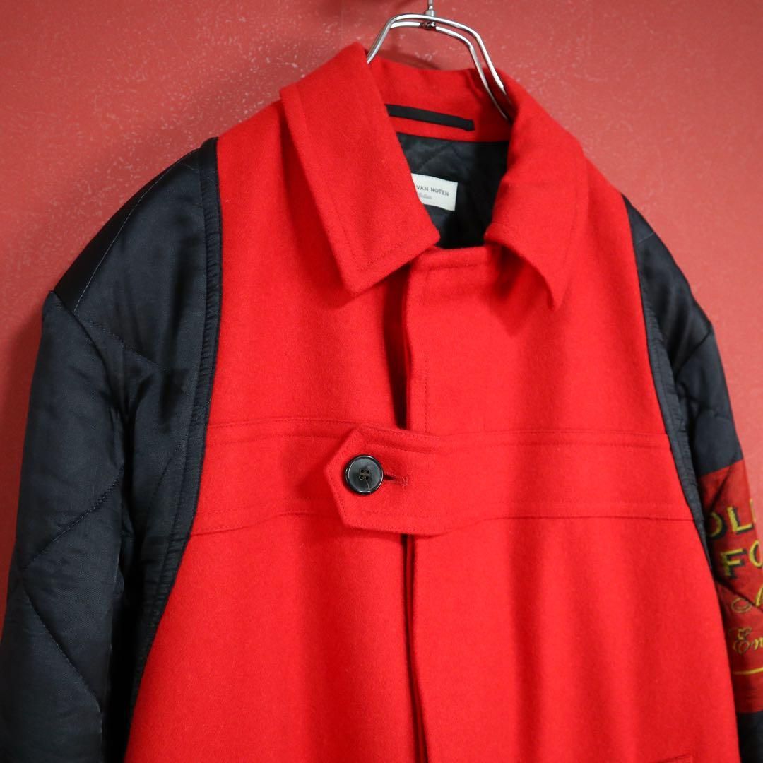 極美品】ドリスヴァンノッテン 17AW 袖切り替え ボタンデザイン コート