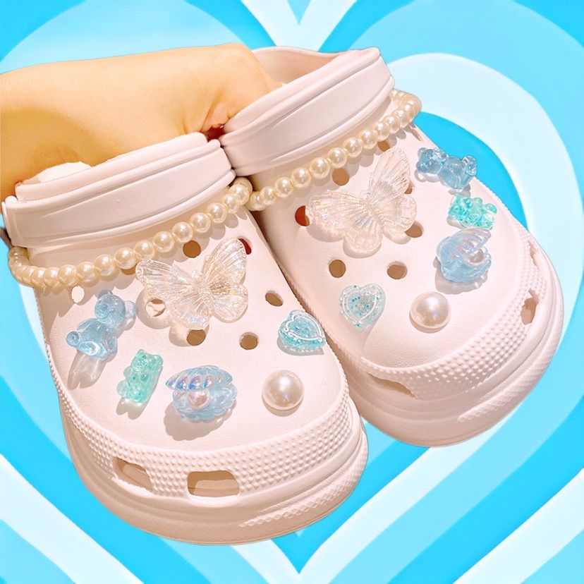 crocs クロックス ジビッツ パーツ デコ 韓国 y2k キラキラ 独特の素材