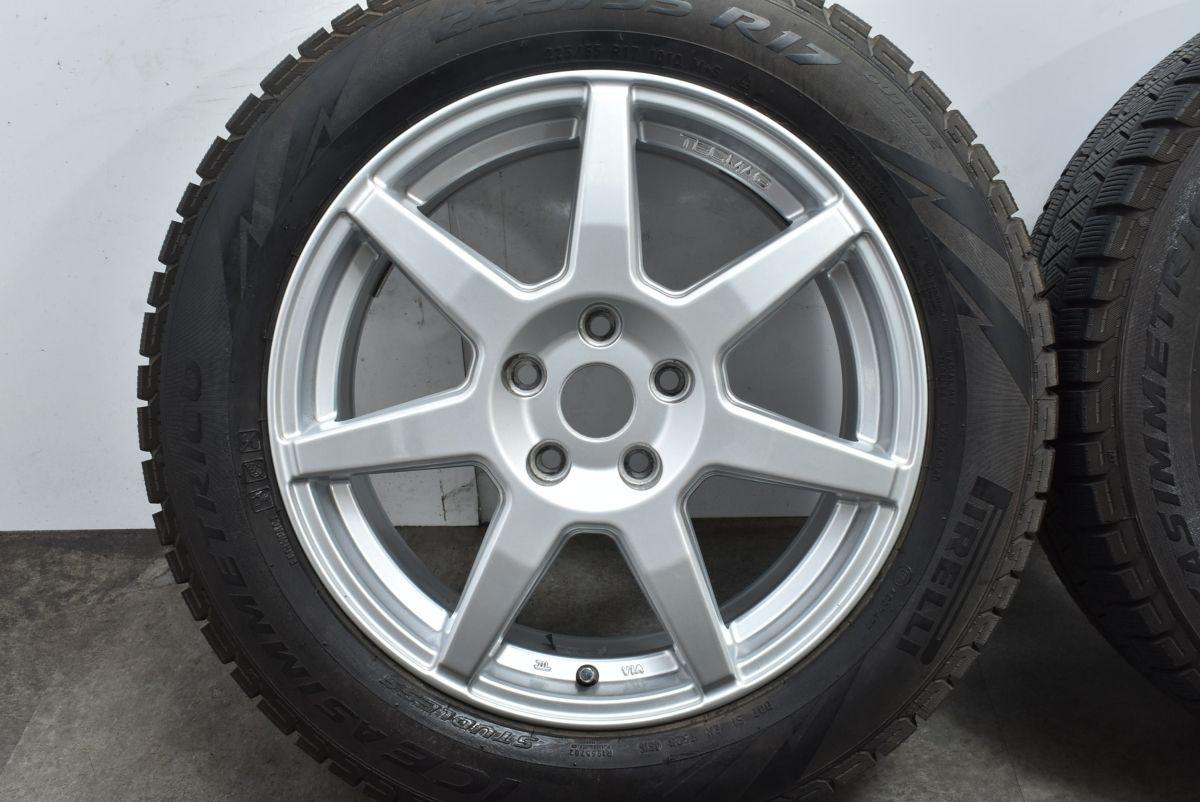 【良好品】テクマグ 17in 7J +52 PCD112 ピレリ アイスアシンメトリコ 225/55R17 ミニ クロスオーバー F60 X1 F48 F49 X2 F39 送料無料