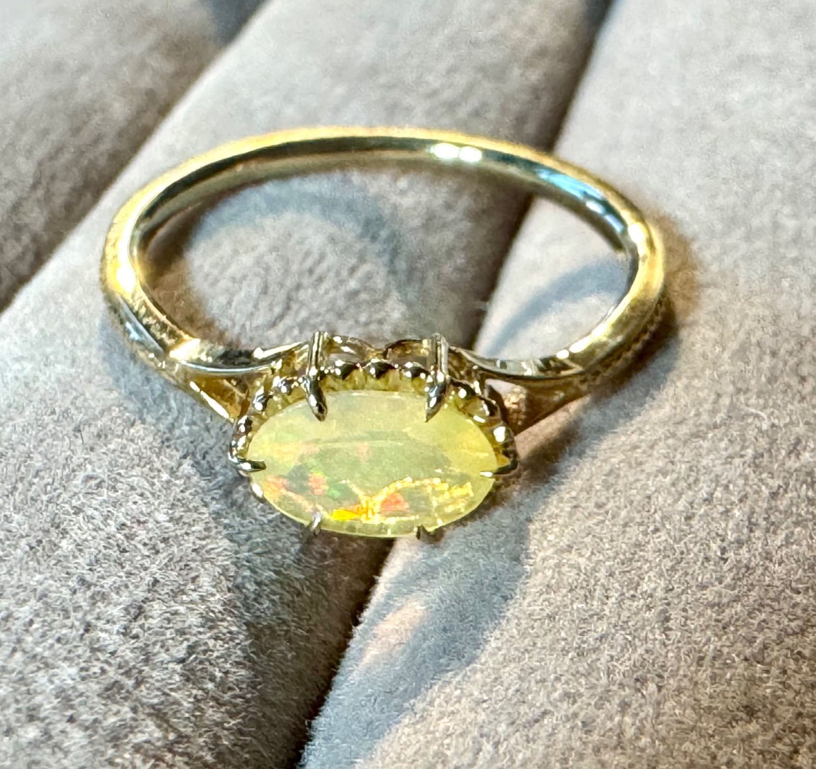 agete CLASSIC】K14YG オパール リング