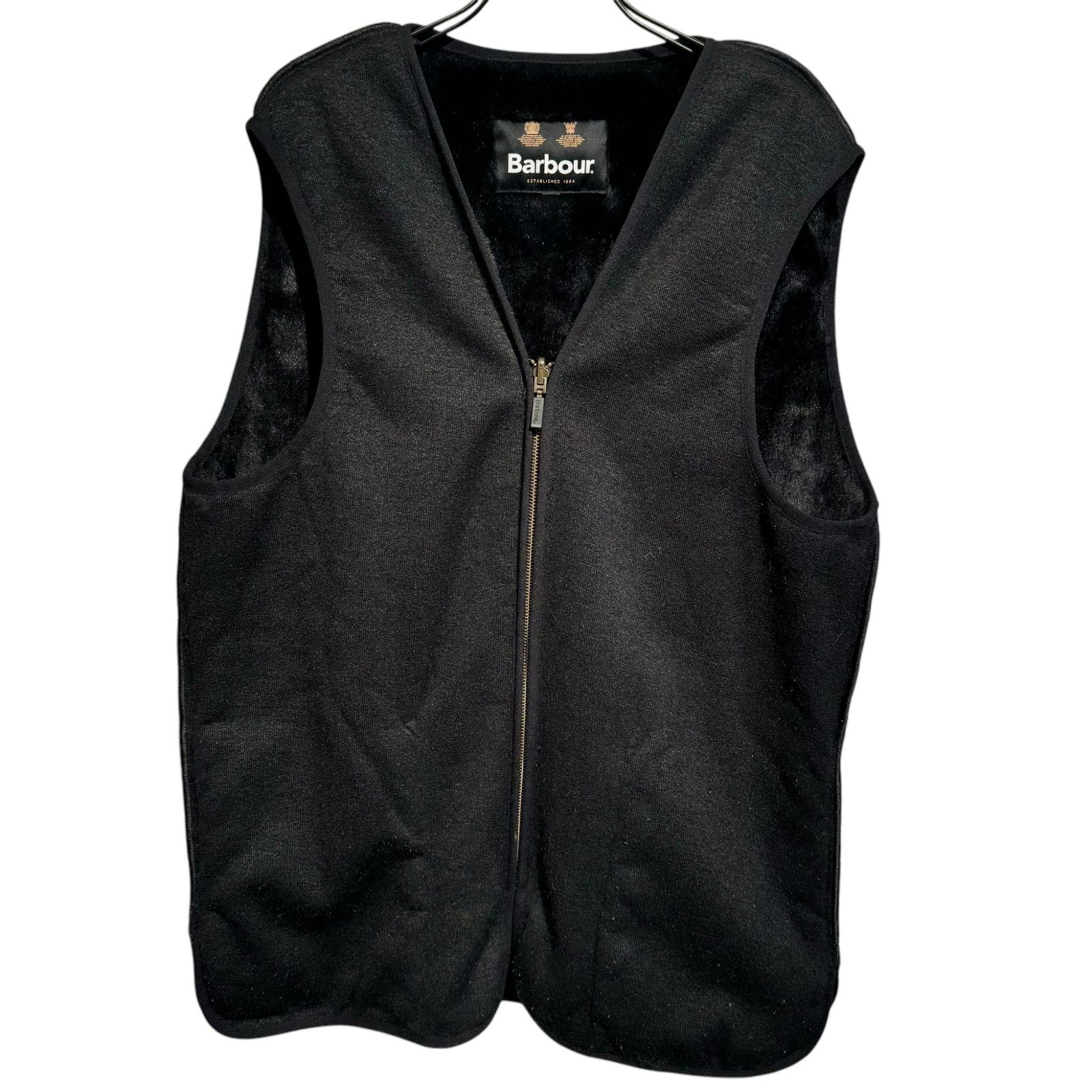 Barbour (バブアー) フロントジップ ファー ライナー ベスト（スリム フィット） 232MLI0035 ベスト ユニセックス ブラック 44