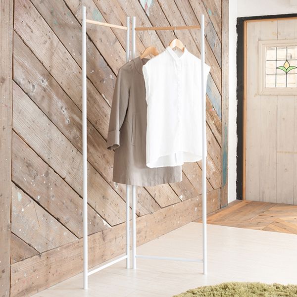 [幅44.5cm] シンプルモダンで機能的 フレームハンガーラック(折り畳み) コートハンガー 衣類収納 北欧風 スリム 【2802】