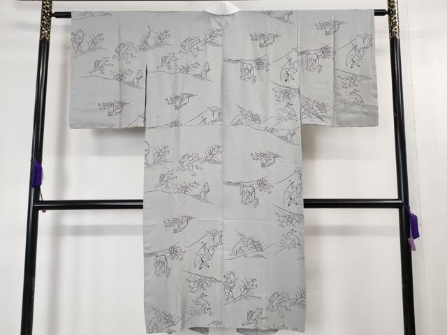 平和屋本店■上質な長襦袢　無双仕立て　鳥獣戯画　逸品　未使用　DZAA4632kh5 平和屋本店□上質な長襦袢 無双仕立て 鳥獣戯画 逸品 未使用