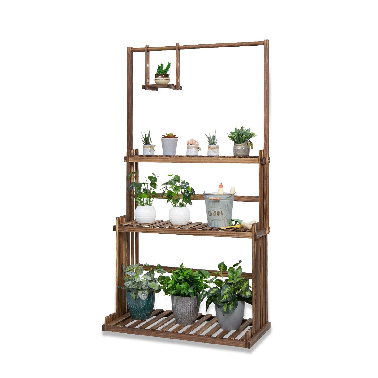 新着商品 観葉植物 屋外 室内 花台 植木鉢台 棚 ガーデニング 吊り棚 おしゃれ ハンギング 幅80 3段 ガーデンラック 園芸ラック 木製 フラワースタンド UNHO