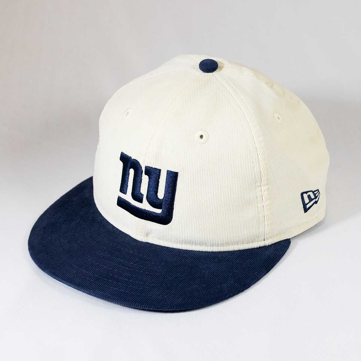 [Genuine New Era] New Era New Era Hat Cap RC 9FIFTY Powered by GORO NAKATSUGAWA (MIN-NANO) New York Giants Corduroy Ivory Navy Visor (Item No.: 14703358)