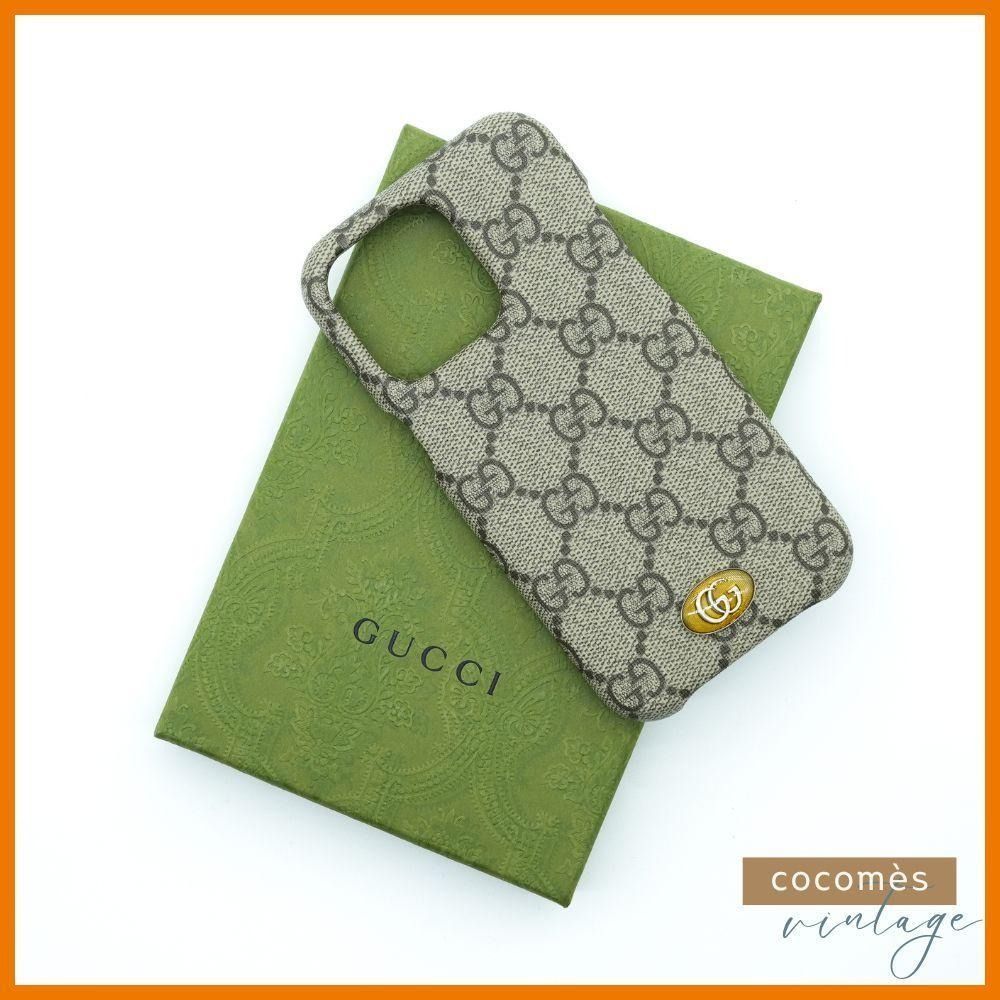 GUCCI グッチ iPhone 13 Pro ケース GG ベージュ ブラウン ロゴ 男女兼用