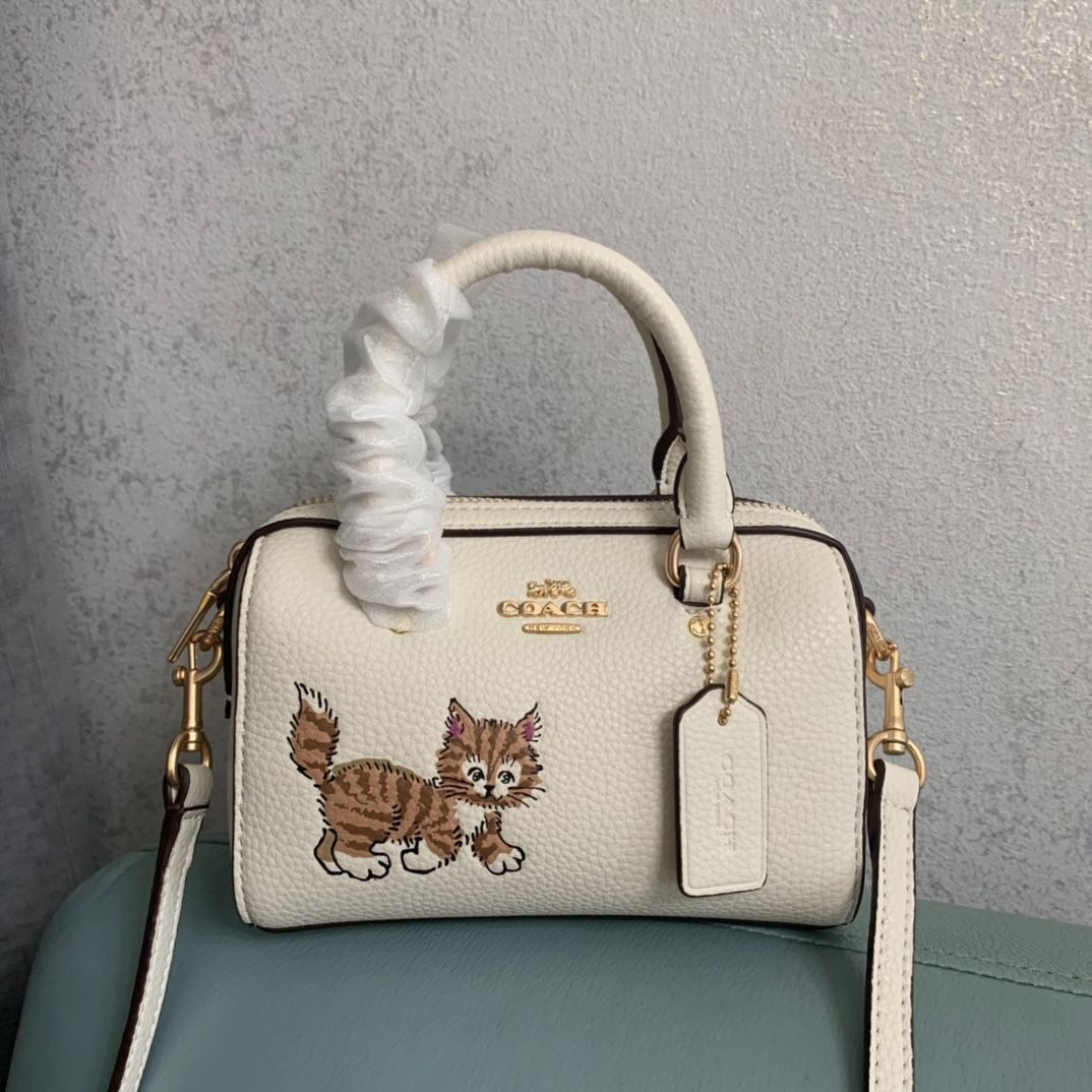 COACH MINI ROWAN コーチ バッグ アウトレット ダンシング キトゥン プリント ミニ ローワン サッチェル ショルダーバッグ  CD445 IMCAH チョークマルチ