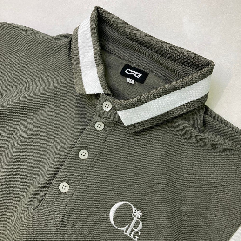 サイズ：4 CPG GOLF シーピージーゴルフ 長袖ポロシャツ カーキ系