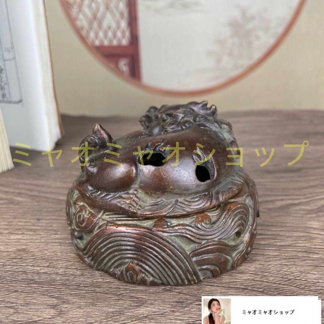 銅器 香炉 祥雲瑞獣文様薫香炉 香道具 工芸品 置物