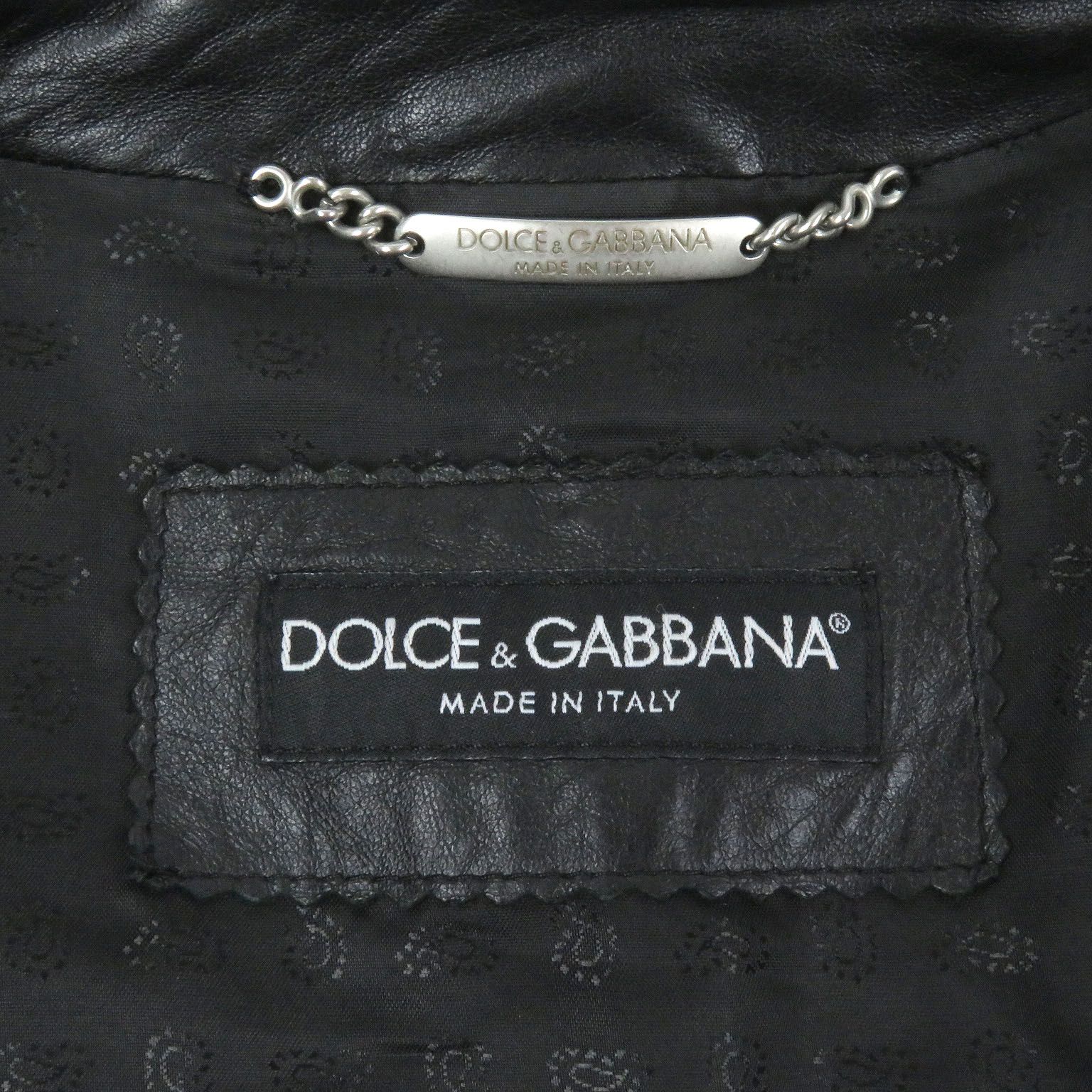 【美品】DOLCE&GABBANA ドルチェ&ガッバーナ ライダース　44 美品□DOLCE&GABBANA ドルチェ＆ガッバーナ 黒タグ 裏地