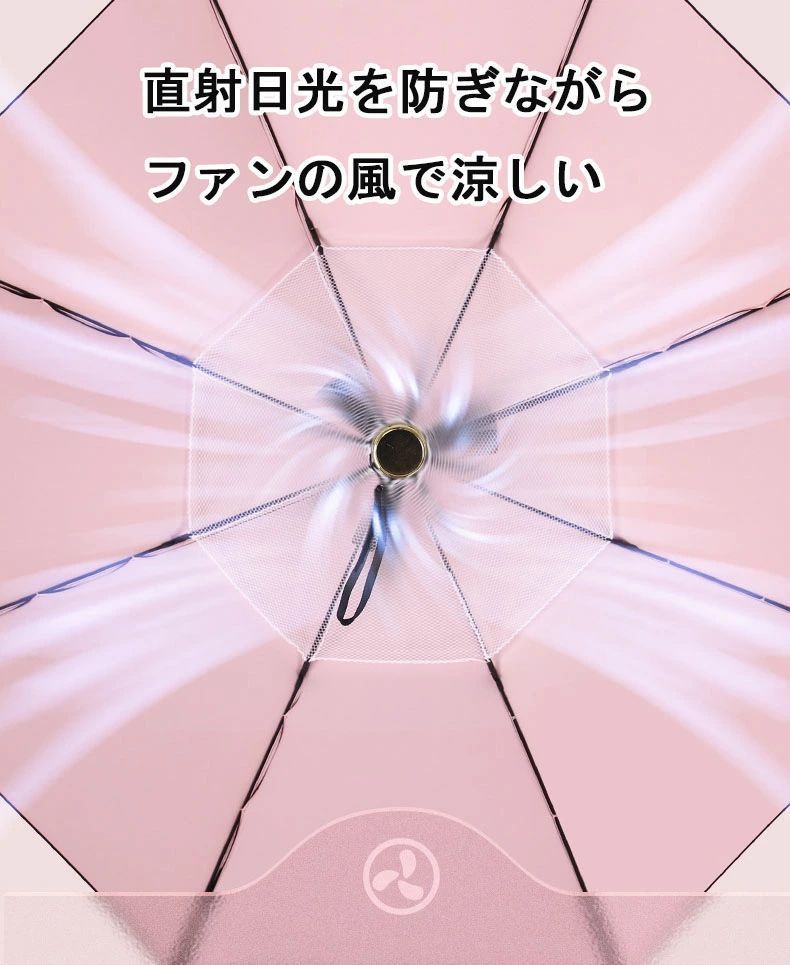 扇風機傘 扇風機付き日傘