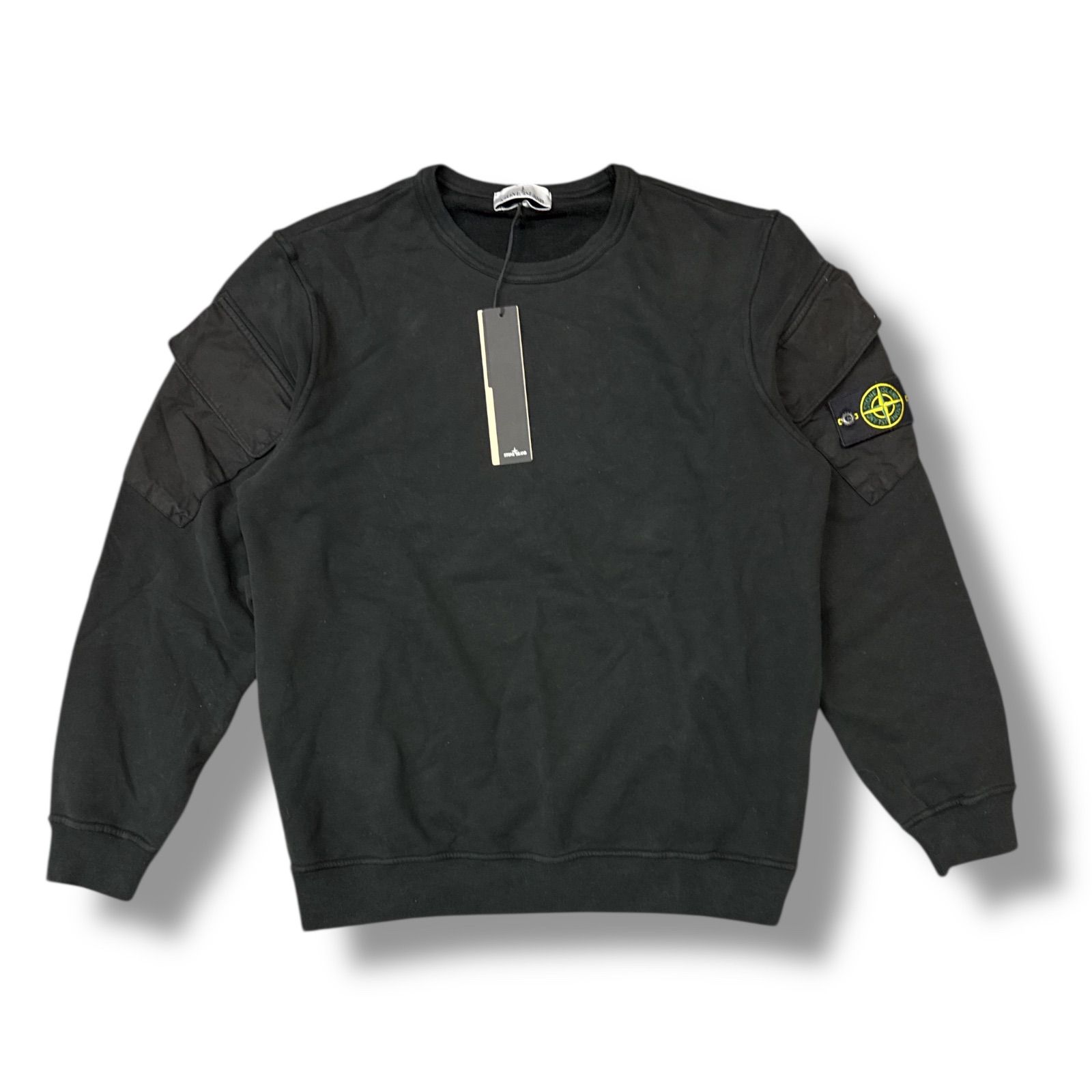 STONE ISLAND コットン クルーネック トレーナー BLACK S STONE ISLAND