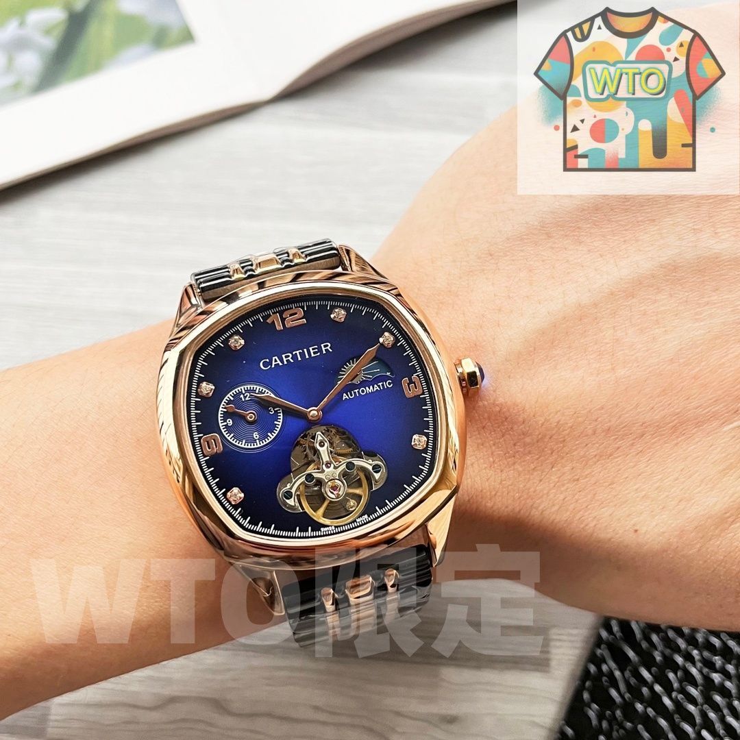 Cartier時計ケース カルティエ Cartier 時計ケース ブラウン ウッド 小物 ゴールド