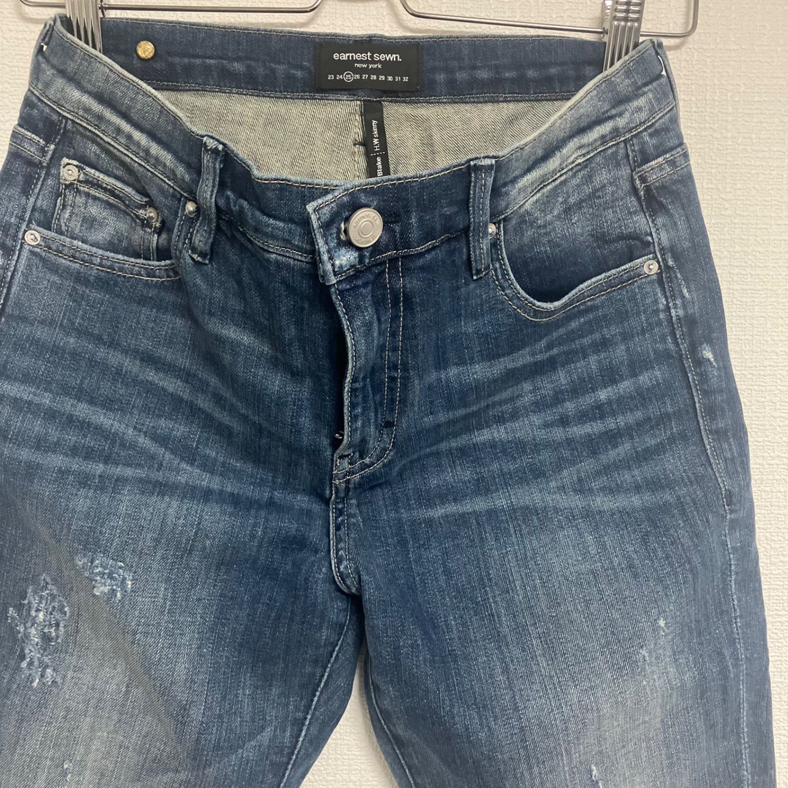 Earnest Sewn】アーネストソーン ダメージデニム スキニー テーパード 