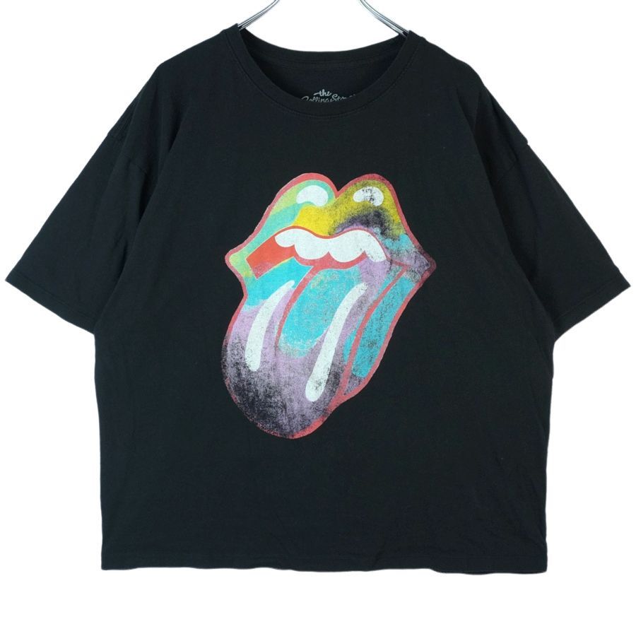 ローリングストーンズThe Rolling StonesバンドTシャツバンTアーティストT両面プリント黒ブラックカラフルレインボー虹色リップアンドタンデカロゴプリントvintageヴィンテージ40302  - メルカリ