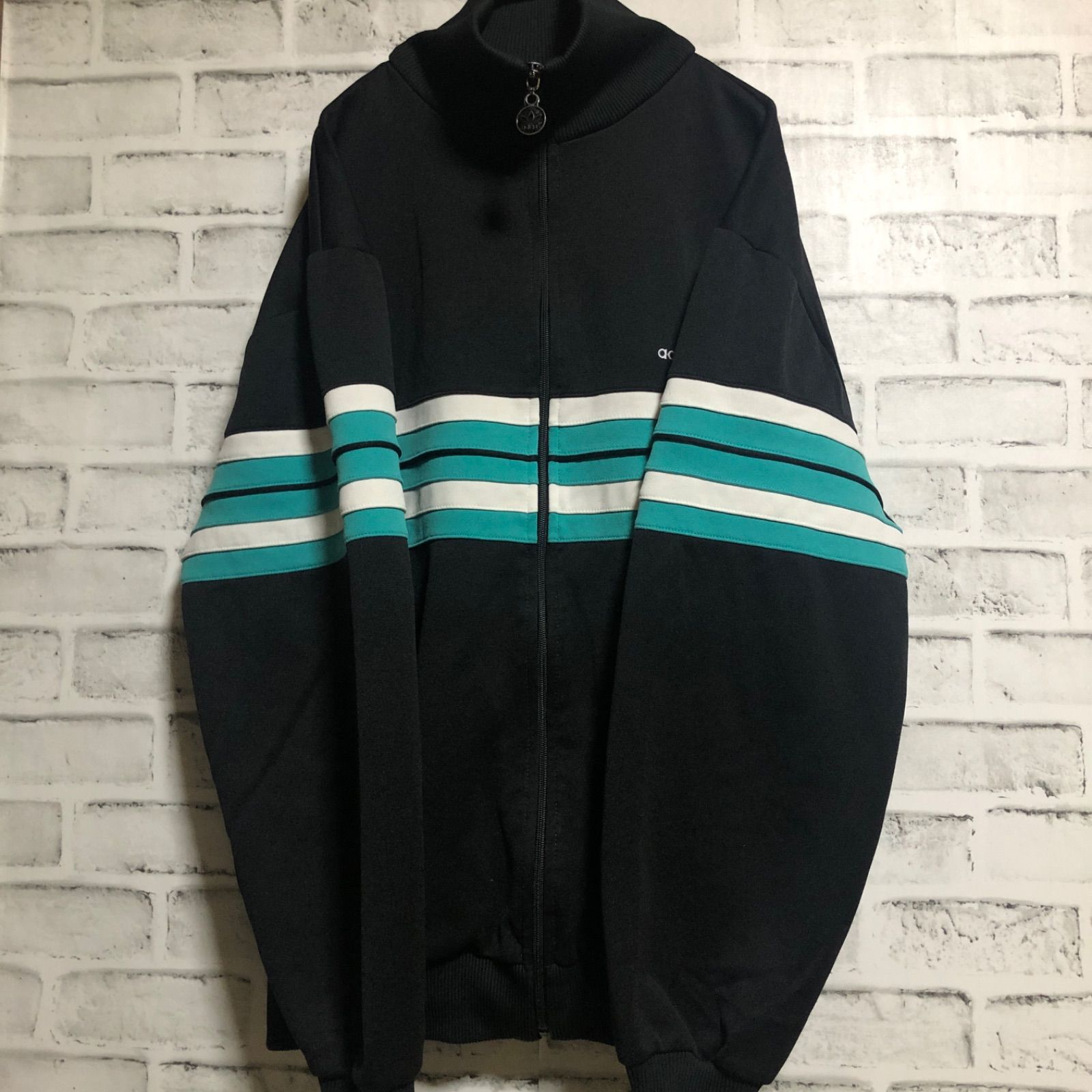 80s⭐️adidas トラックジャケット/ジャージ M 刺繍トレファイル 