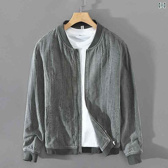 - 4XL メンズ ファッション 服 男性用 オシャレ シンプル 大人 かっこいい 大きいサイズ ストリート 紳士服 ラミー ジャケット ダーク コットンリネン 生地 カジュアル リネン ジャケット