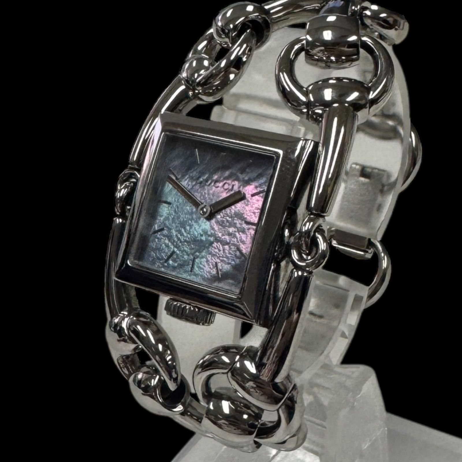 稼働 美品 GUCCI グッチ シニョーリア 116.3 ブルーシェル文字盤