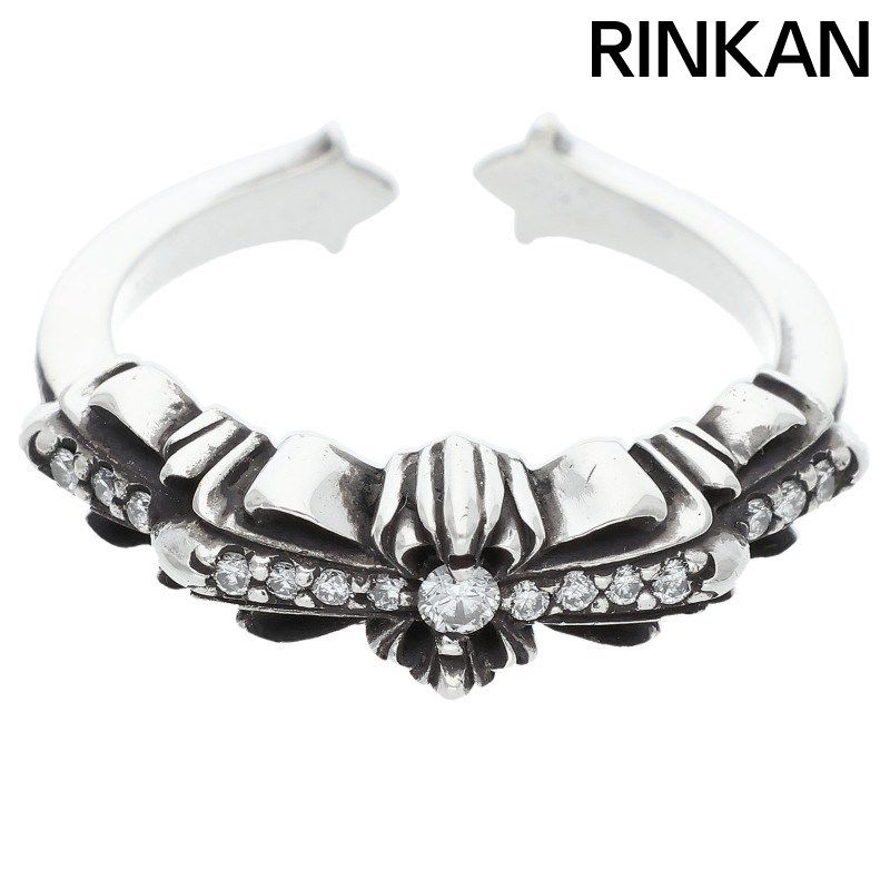 クロムハーツ BABY CLSC P|D|ベイビークラシックダブルフローラル PAVEダイヤ|シルバーリング メンズ 13号