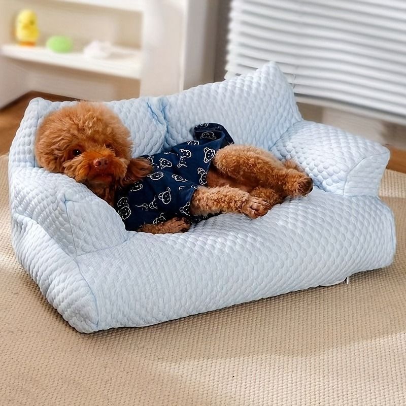 ペットベット 夏 犬用ベット 猫用ベット クッション おしゃれ 洗える クール ひんやり かわいい 涼しい 冷感 ソファベッド ブルー ピンク 緑 グリーン