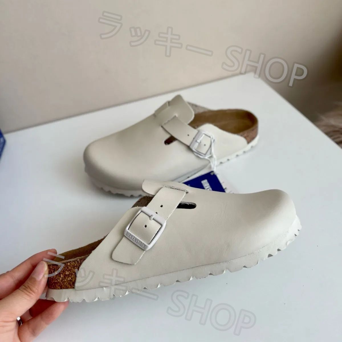 新品未使用 BIRKENSTOCK Boston Soft Footbed / ビルケンシュトック ボストン レザーサンダル ホワイト ナロー幅 箱付  男女兼用（35-45） - メルカリ